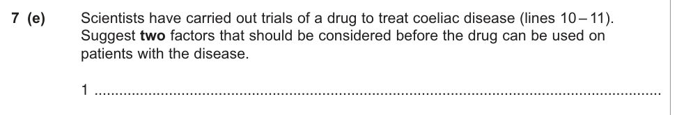 Question from June 2012 As Unit 1 Q7(e) (2 marks)