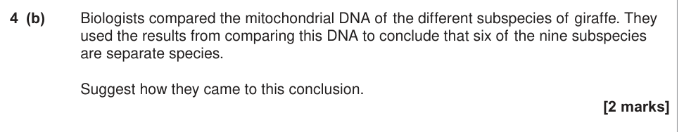 Question from 2016 A-Level Unit 4 Q4(b) (2 marks)