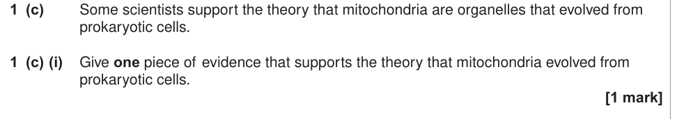 Question from 2016 Unit 1 Q1(c)(i) (1 mark)