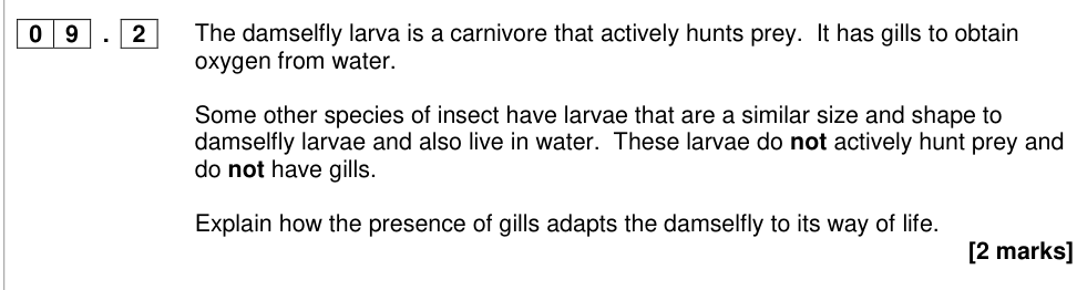 Question from 2017 A-Level Paper 1 Q9.2 (2 marks)