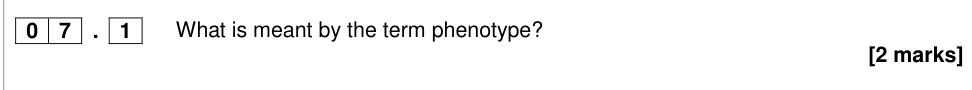 Question from 2017 A-Level Paper 2 Q7.1 (2 marks)