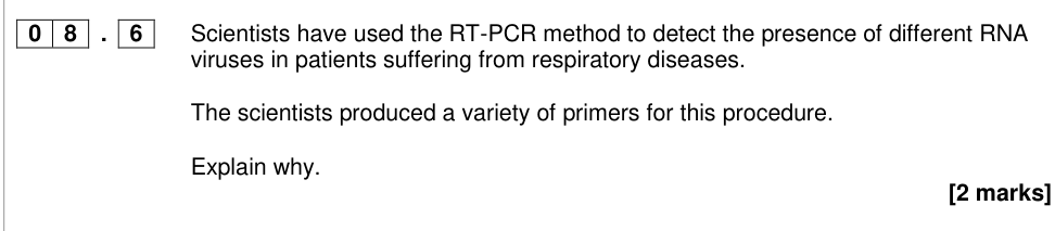 Question from 2017 A-Level Paper 2 Q8.6 (2 marks)