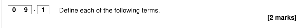 Question from 2017 As Paper 1 Q9.1 (2 marks)