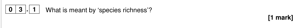 Question from 2018 A-Level Paper 1 Q3.1 (1 marks)