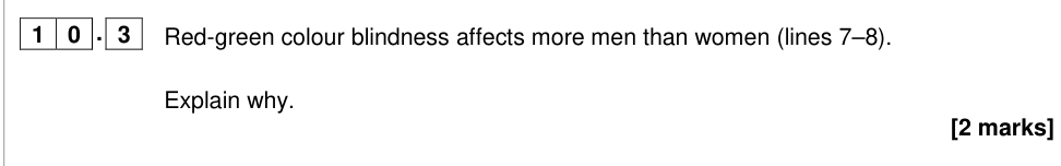 Question from 2018 A-Level Paper 2 Q10.3 (2 marks)