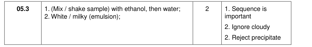Mark scheme for 2018 As Paper 1 Q5.3 (2 marks)