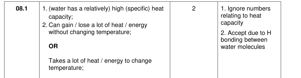 Mark scheme for 2018 As Paper 1 Q8.1 (2 marks)