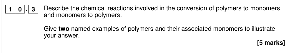 Question from 2019 A-Level Paper 1 Q10.3 (5 marks)