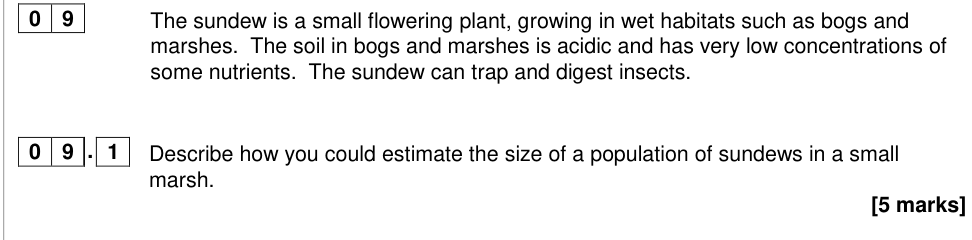 Question from 2019 A-Level Paper 2 Q9.1 (5 marks)