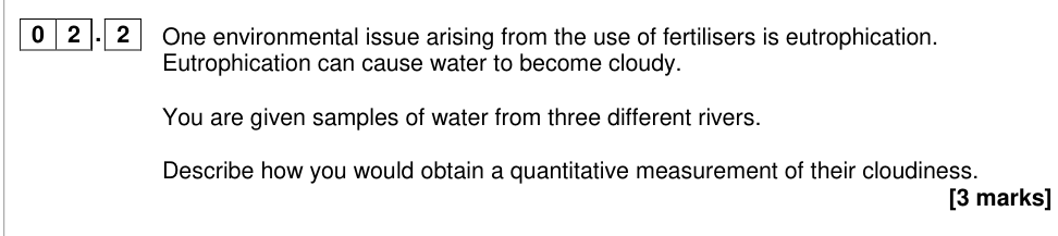 Question from 2019 A-Level Paper 3 Q2.2 (3 marks)