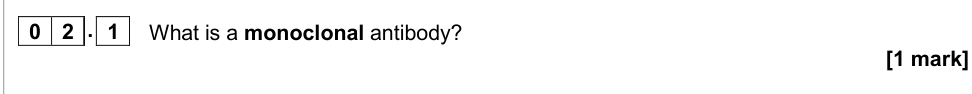 Question from 2019 As Paper 1 Q2.1 (1 marks)