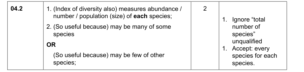 Mark scheme for 2019 As Paper 1 Q4.2 (2 marks)