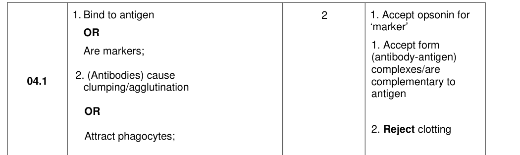 Mark scheme for 2019 As Paper 2 Q4.1 (2 marks)