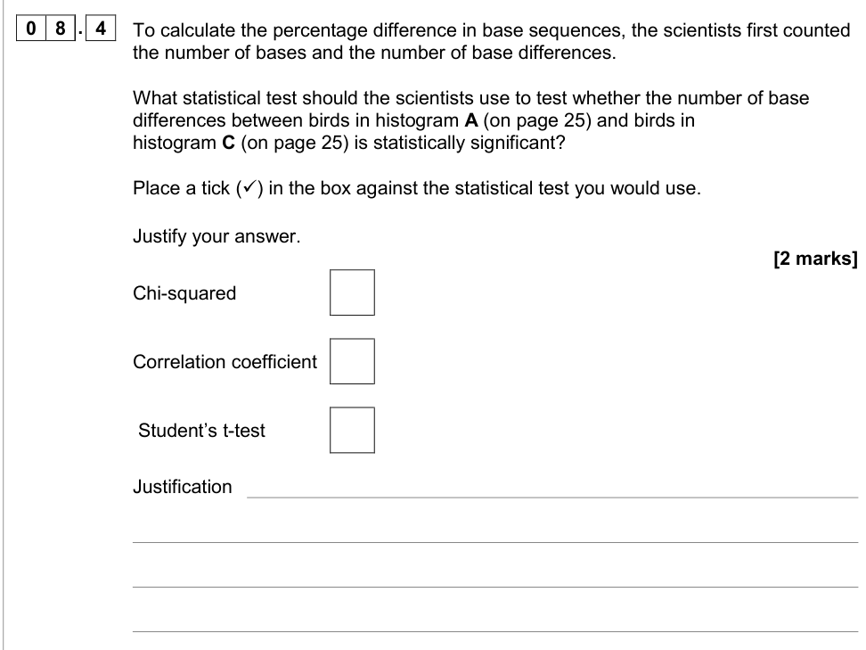 Question from 2019 As Paper 2 Q8.4 (2 marks)