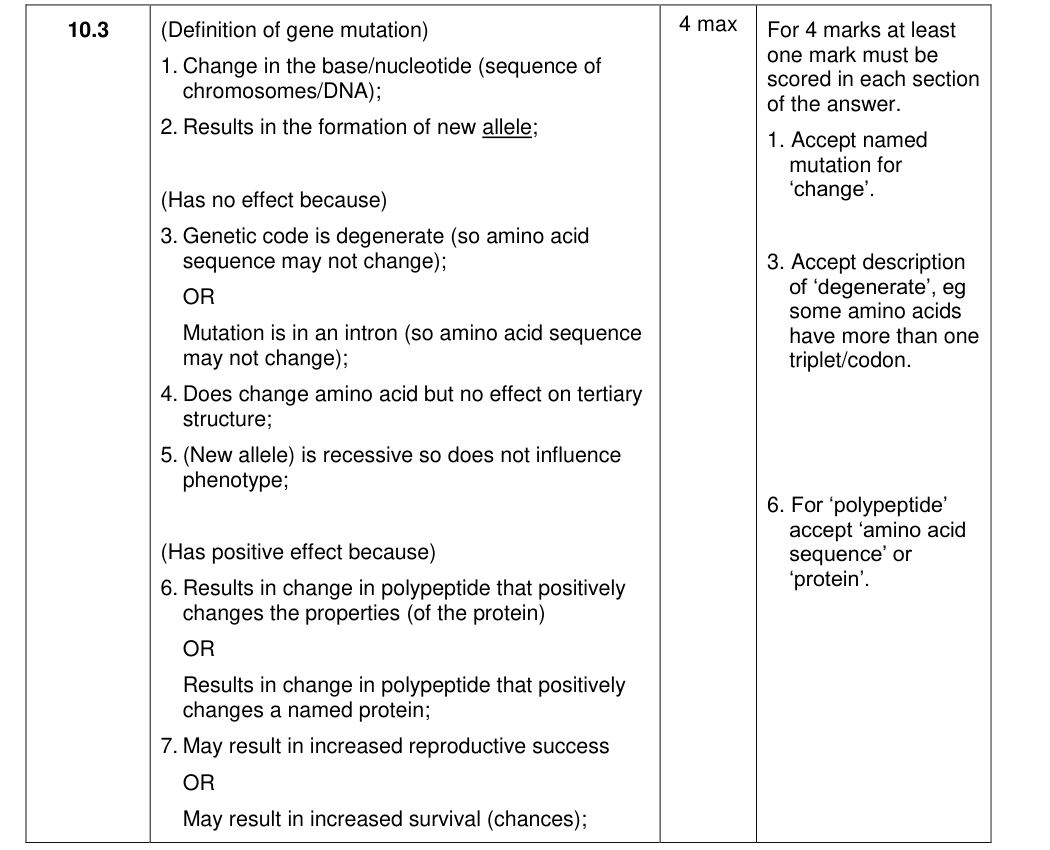 Mark scheme for 2020 A-Level Paper 1 Q10.3 (4 marks)