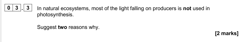 Question from 2020 A-Level Paper 2 Q03.3 (2 marks)