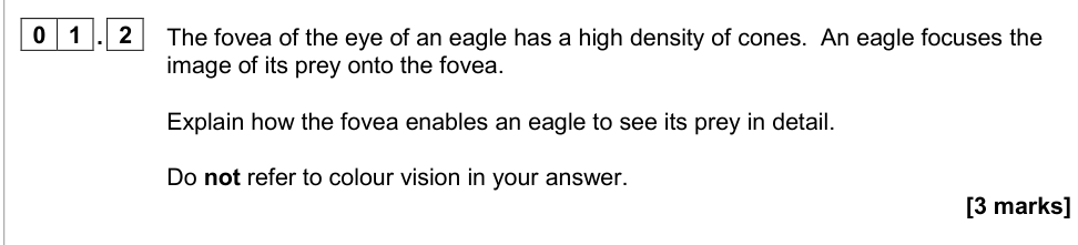 Question from 2020 A-Level Paper 2 Q1.2 (3 marks)