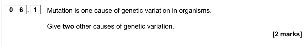 Question from 2020 A-Level Paper 2 Q6.1 (2 marks)