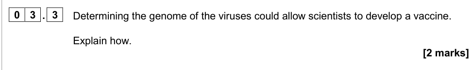 Question from 2020 A-Level Paper 3 Q03.3 (2 marks)
