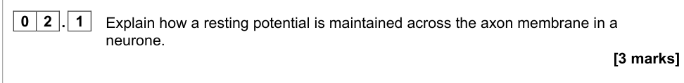 Question from 2021 A-Level Paper 2 Q2.1 (3 marks)