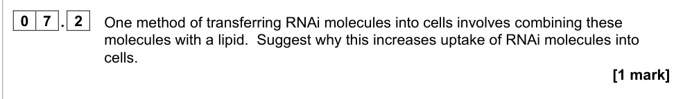 Question from 2021 A-Level Paper 2 Q7.2 (1 marks)