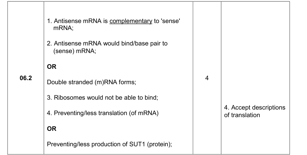 Mark scheme for 2021 A-Level Paper 3 Q6.2 (4 marks)