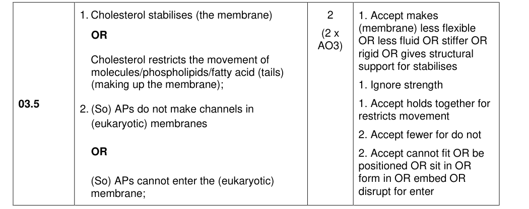 Mark scheme for 2022 A-Level Paper 1 Q03.5 (2 marks)