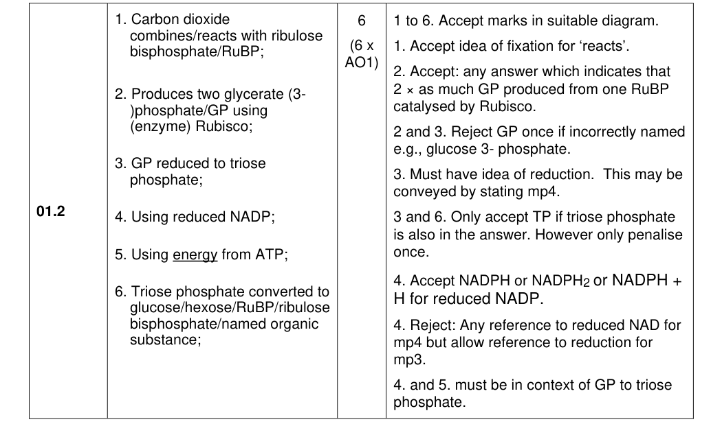 Mark scheme for 2022 A-Level Paper 2 Q1.2 (6 marks)