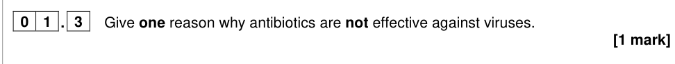 Question from 2023 A-Level Paper 1 Q1.3 (1 marks)