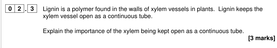 Question from 2023 A-Level Paper 1 Q2.3 (3 marks)
