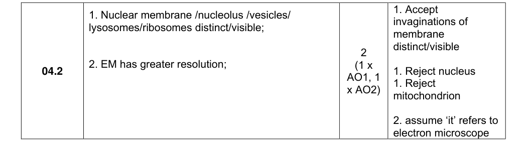 Mark scheme for 2023 As Paper 1 Q4.2 (2 marks)