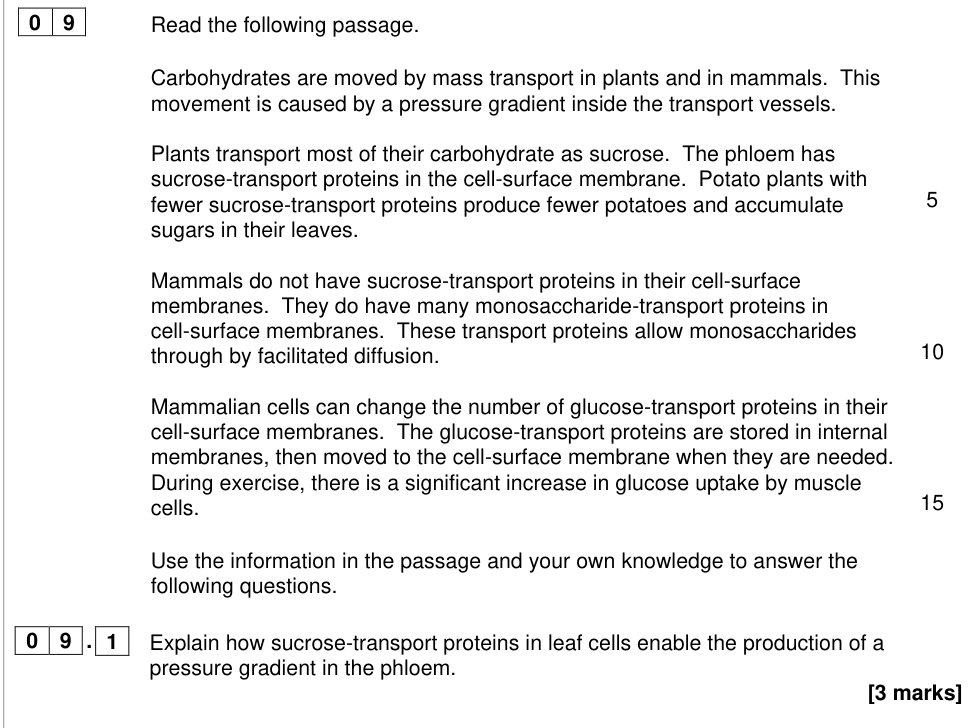 Question from 2023 As Paper 1 Q9.1 (3 marks)