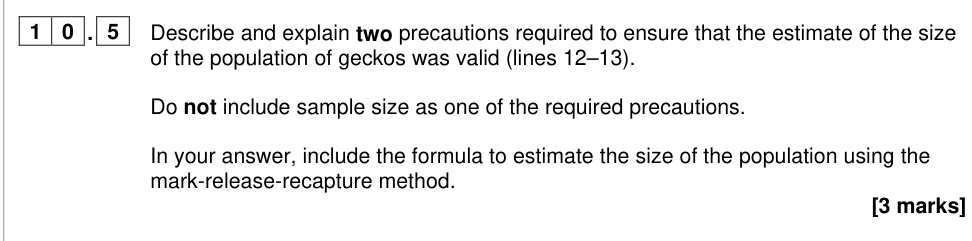 Question from 2024 A-Level Paper 2 Q10.5 (3 marks)