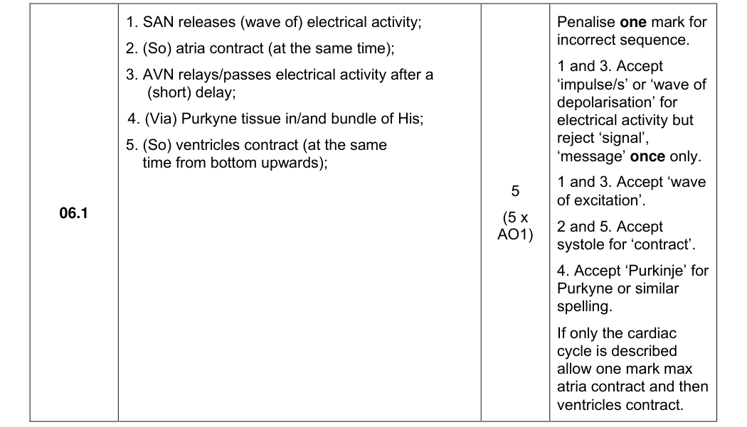 Mark scheme for 2024 A-Level Paper 2 Q6.1 (5 marks)