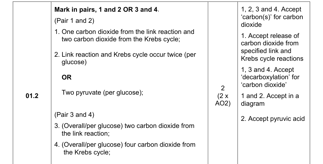 Mark scheme for 2025 A-Level Paper 2 Q1.2 (2 marks)