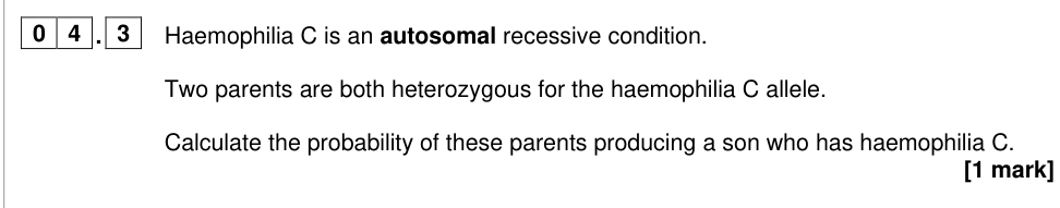 Question from 2025 A-Level Paper 2 Q4.3 (1 marks)