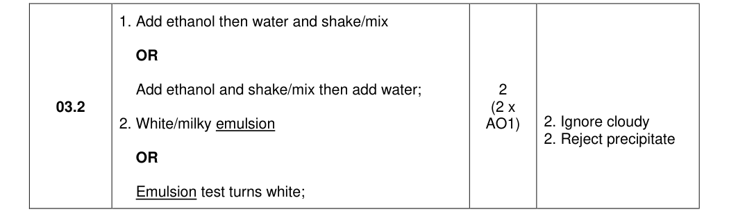 Mark scheme for 2025 As Paper 2 Q3.2 (2 marks)