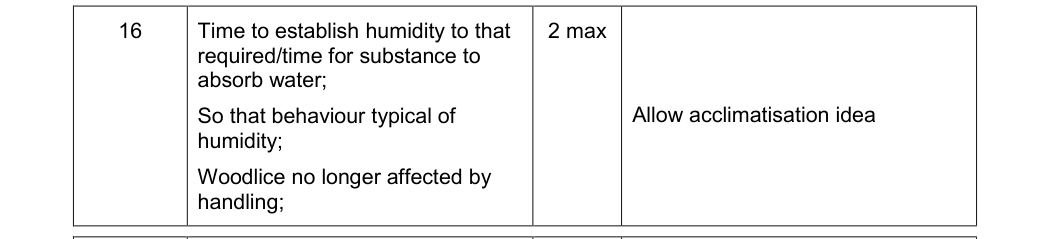 Mark scheme for June 2011 A-Level Unit 6 EMPA Q16 (2 marks)