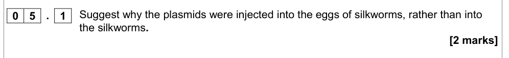 Question from Specimen A-Level Paper 2 Q5.1 (2 marks)
