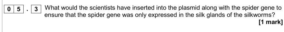 Question from Specimen A-Level Paper 2 Q5.3 (1 marks)