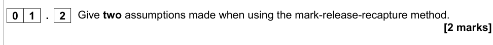 Question from Specimen A-Level Paper 3 Q01.2 (2 marks)