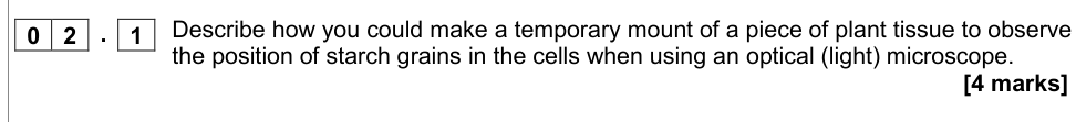 Question from Specimen A-Level Paper 3 Q2.1 (4 marks)