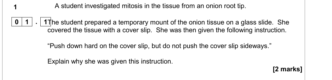 Question from Specimen As Paper 2 Q01.1 (2 marks)