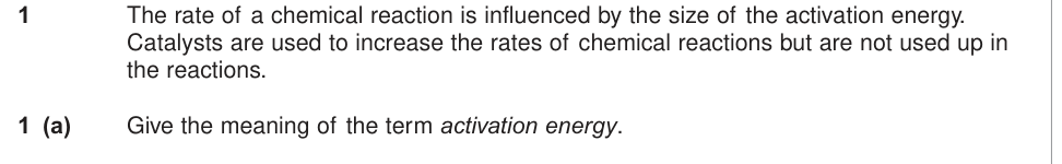 Question from 2011 As Unit 2 Q1(a)(ii) (1 marks)