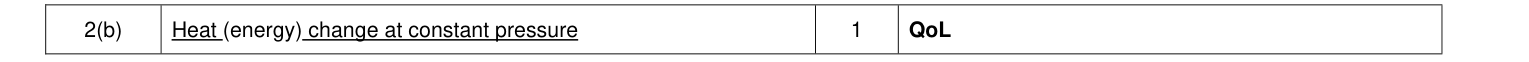 Mark scheme for June 2011 As Unit 2 Q2(b) (1 marks)