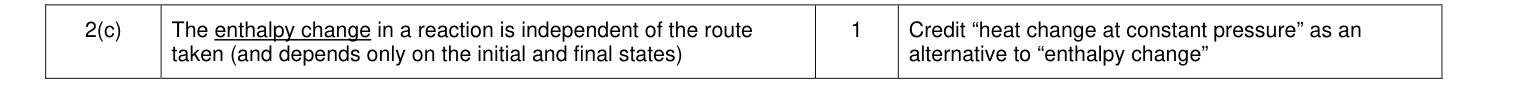 Mark scheme for June 2011 As Unit 2 Q2(c) (1 marks)