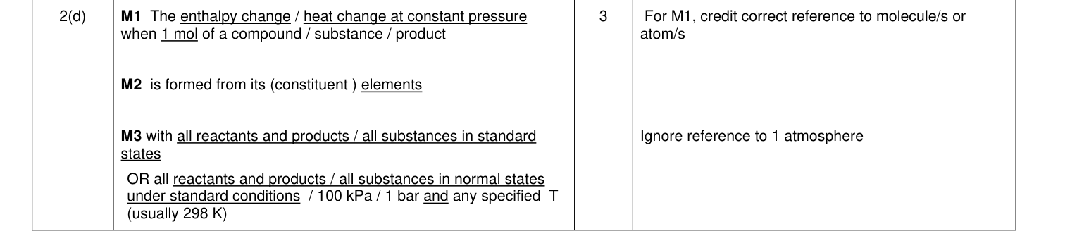 Mark scheme for June 2011 As Unit 2 Q2(d) (3 marks)