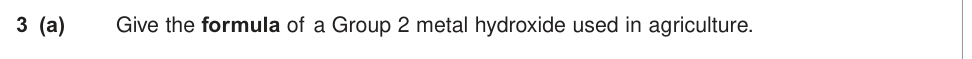 Question from 2011 As Unit 2 Q3(a) (1 marks)
