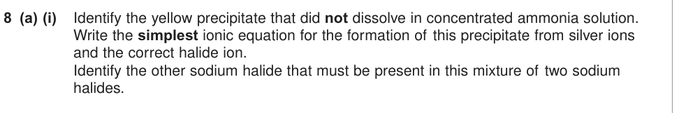Question from June 2011 As Unit 2 Q8(a)(i) (3 marks)