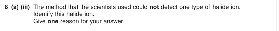 Question from June 2011 As Unit 2 Q8(a)(iii) (2 marks)